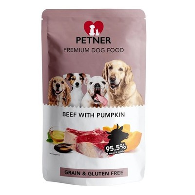 5902205065776 PETNER Beef with pumpkin - Nassfutter für Hunde - 500g Hilton