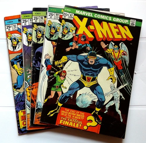 1974 1975 VINTAGE COMIC KEY LOT RUN X-MEN 87 89 90 92 93 MID-GRADE COMPLETE!