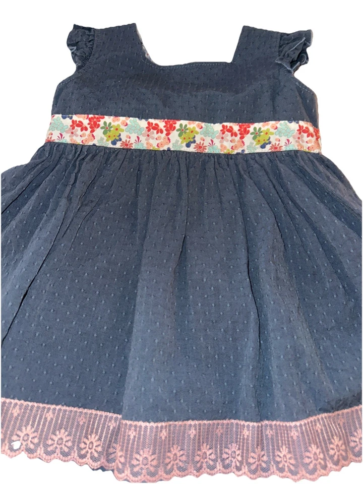 VESTIDO VAQUERO ADORABLE MATILDA JANE NIÑAS TALLA 8 Con Floral y Encaje sin mangas Foto 2 de 4