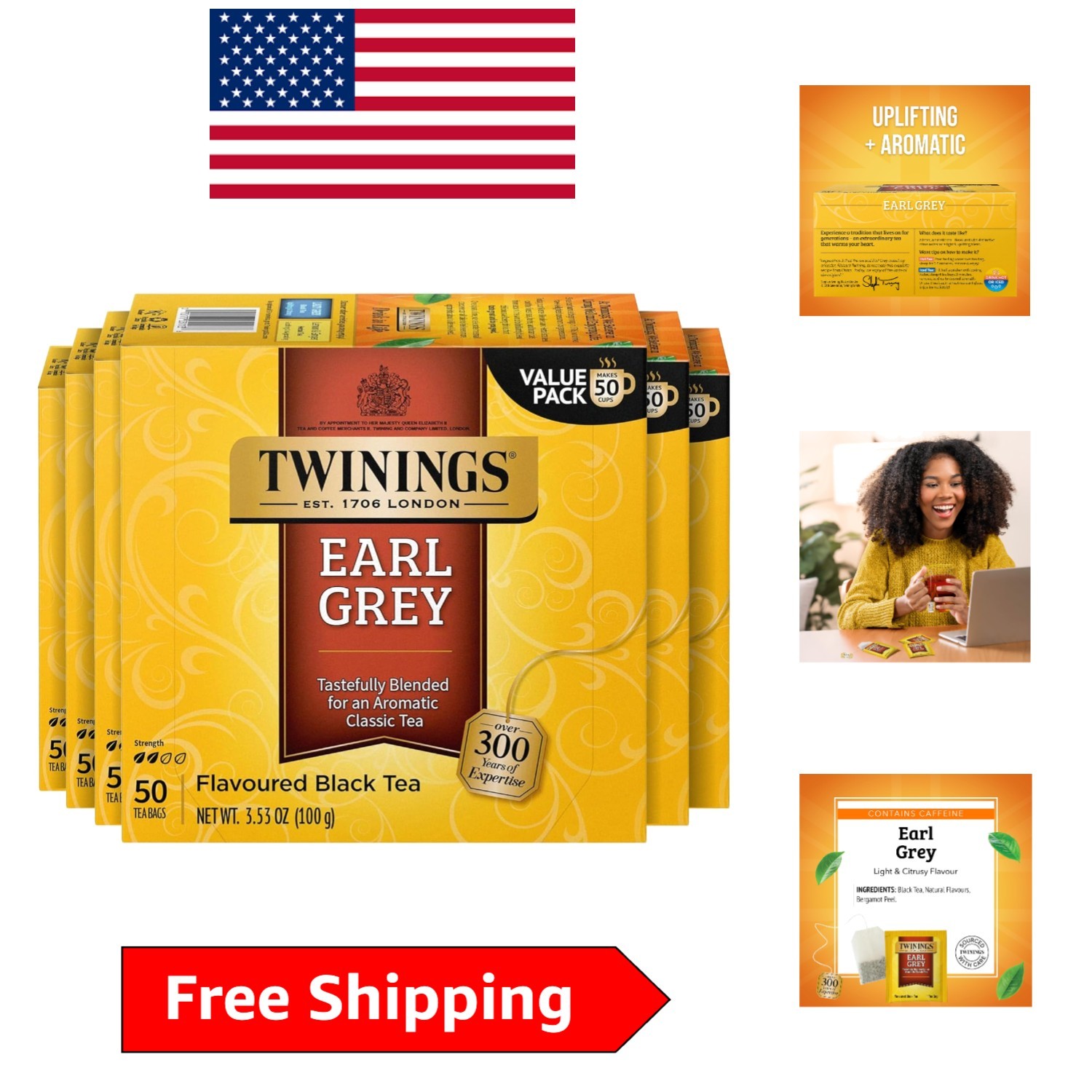 - 50 Count Packs Of 6, Infused With Bergamot Flavor
