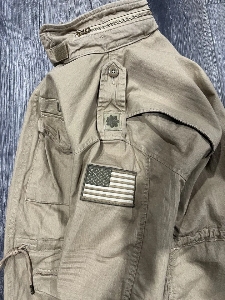 Chaqueta de Campo Militar Polo Ralph Lauren Tostado Caqui Espiga PARCHE Foto 3 de 4