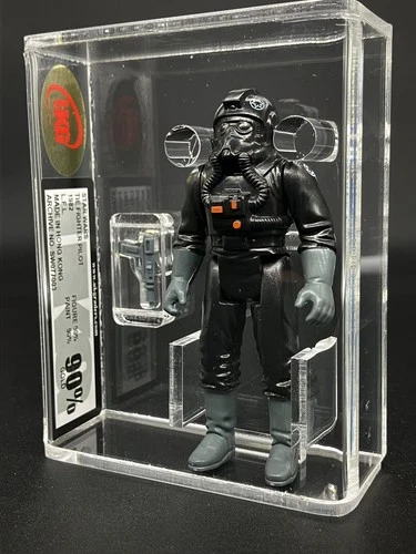 Vintage Star Wars Figure Tie Fighter Pilot Hong Kong UKG 90% GOLD!!!  No AFA