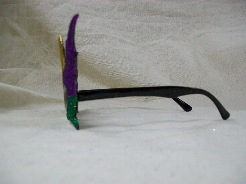 Brillante Púrpura Dorado Verde Mardi Gras Cisne Disfraz Gafas Mascarada Princesa Foto 4 de 4