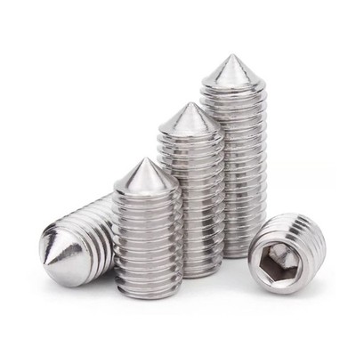 DIN914 Hex Socket Cone Point Set Screws A4 316 Stainless Steel M3 M4 M5 M6-M12