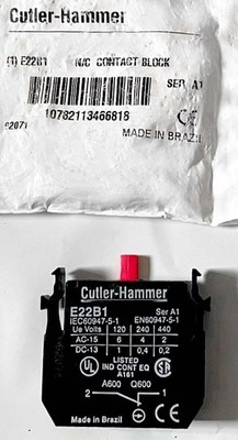 Eaton Cutler-Hammer 1NC Contact Block    E22B1     *** Free Warranty