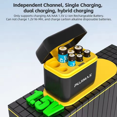 #ad AA amp; AAA Rechargeable Lithium Batteries Set 1.5V 4255mWh 8 Slot Smart Charger $39.99