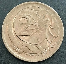 2 centy 1974 Australia 🇦🇺 Smok falbany KM# 63