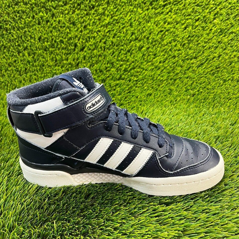 Adidas Forum Mid Mens Size 8 Blue White Athletic Leather Shoes Sneakers