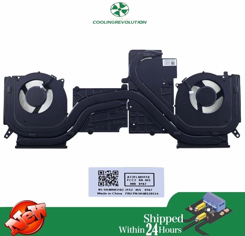 Laptop CPU GPU Heat sink Fan for Lenovo Legion 5 15ARH7 82RE 5H40S20534 S20535 - Image 2 of 2