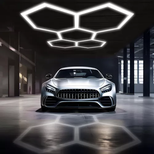 5 Illuminazione LED Esagonale Esagonale Dettagli Auto Vendita Garage Officina Casa Palestra Parete - Foto 4 di 19