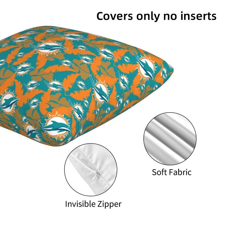 Miami Dolphins Throw Pillow, Gift For Football Lover