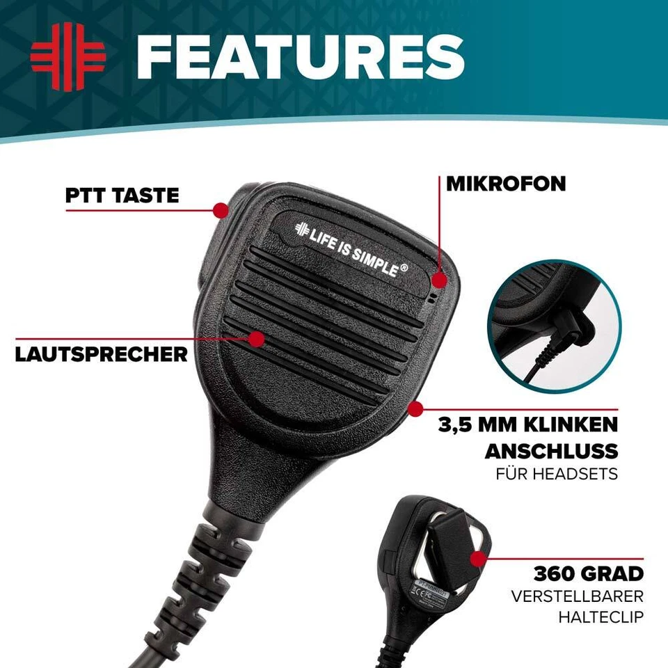 Lautsprechermikrofon (LSM) für Motorola MTP850S und DP-Serie - Bild 2 von 3