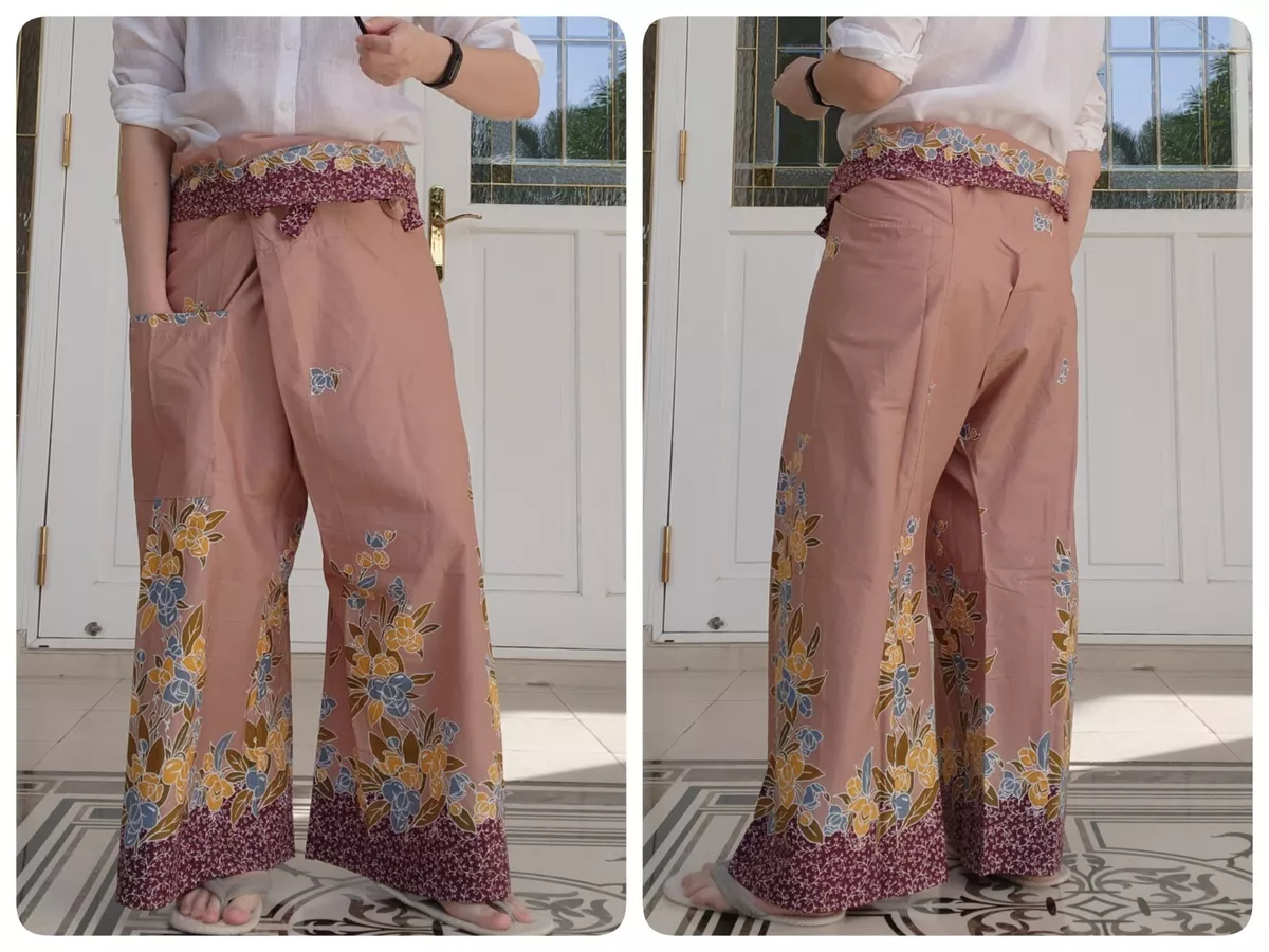Thai Fisherman Pants in Cotton Batik Printed, Casual Pants, Lounge