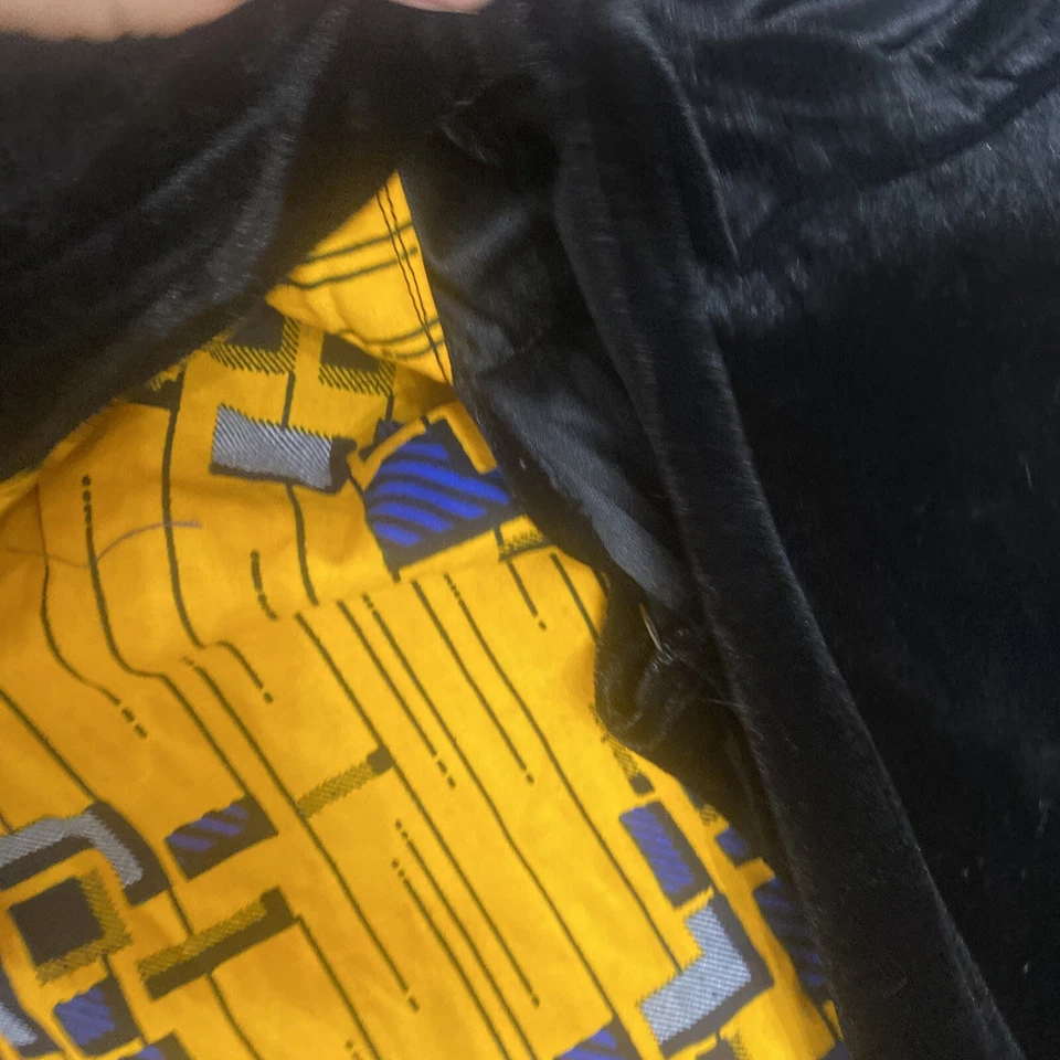 African Goddess Queen Witch Dress Costume Womens Halloween Black Velvet Cape -M - Image 3 of 4