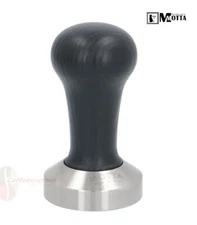 Motta OEM Flat Stainless Coffee Tamper ø 51mm Black Handle for Pavoni Millennium