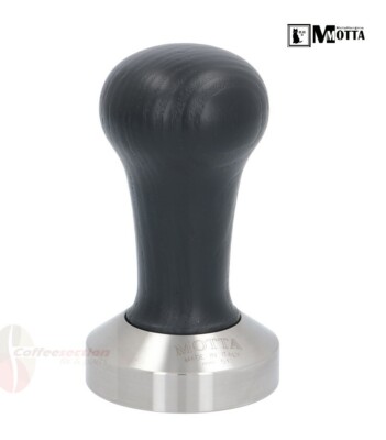 Motta OEM Flat Stainless Coffee Tamper ø 51mm Black Handle for Pavoni Millennium