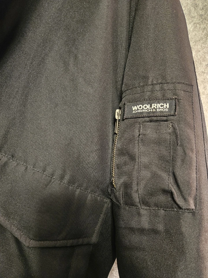 Chaqueta de bombardero Woolrich John Rich & Bros para hombre 48 Arctic Parka capucha de piel sintética negra Foto 4 de 4