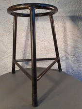 Tabouret tripode MÉTAL PLEIN dlg Mategot pied table basse ronde industriel 