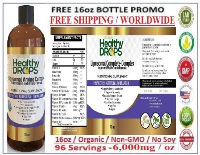 LIPOSOMAL Multi Vitamins COMPLETE COMPLEX PLUS 100% ORGANIC BOTTLE 16oz 12/2028