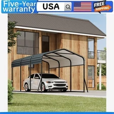 🔥🆕⭐Metal Carport W/Galvanized Steel Roof Heavy Duty Metal Roof Carport for Tra
