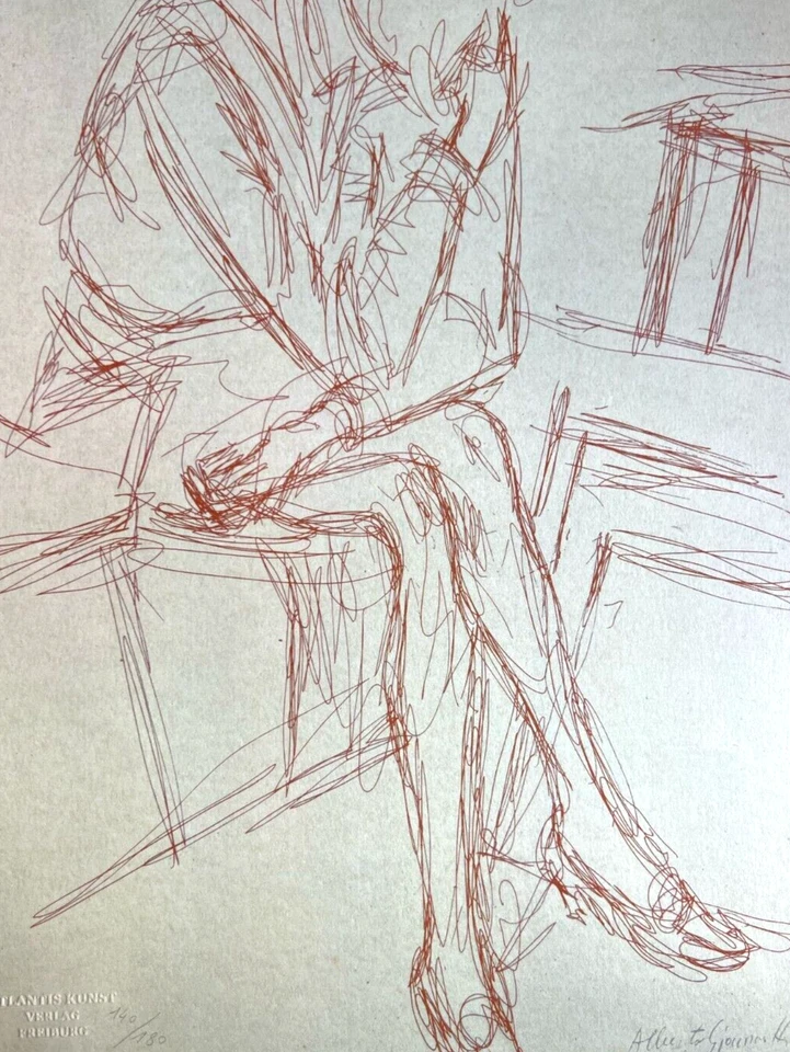 Litografía Alberto Giacometti (autograma original firmado certificado de autenticidad) numerada a mano Foto 2 de 4