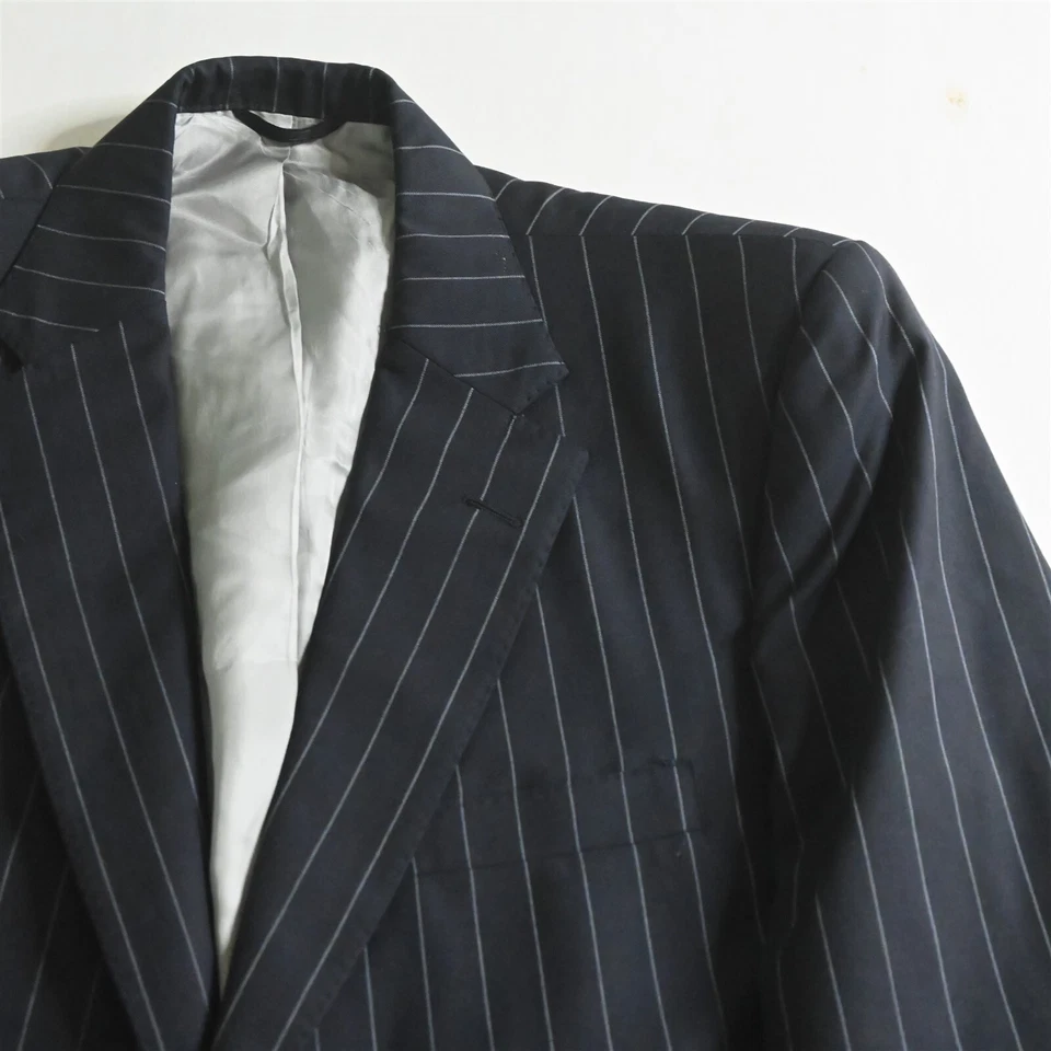 Tom James Royal Class 40S 33x30 Azul Marino Rayas Lana Hombres Chaqueta Pantalones Traje Foto 3 de 4