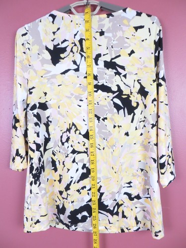 DANA BUCHMAN Thin Stretch Comfy Poly Asymmetrical Cowl Neck Tunic Multicolor M - Picture 9 of 12