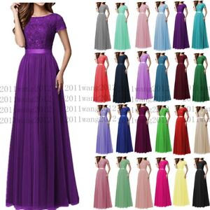 Long Chiffon Wedding Evening Formal Party Ball Gown Prom Bridesmaid Dress 6-26 
