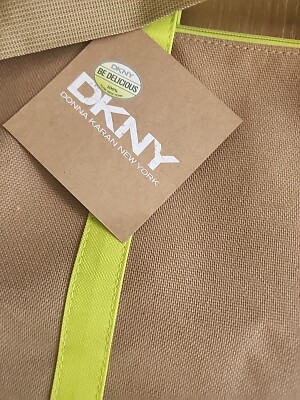 Grand Sac Fourre-tout DKNY Be Delicious - Tan Lime - Toile Et Polyester