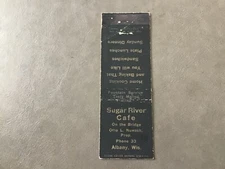 Vintage Sugar River Cafe Albany Wisc. Matchbook Cover