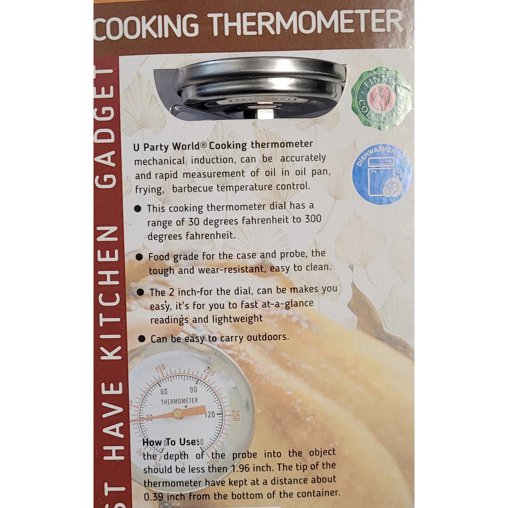 Meat Thermometer Analog Cooking Thermometer Oven Safe, Dial Type Silver Meat Thermometer Analog Cooking Thermometer Oven Safe, Dial Type Silver