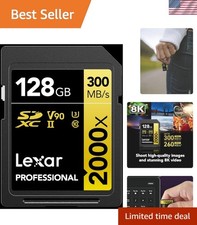 128GB UHS-II 2000x SD Card - 300MB/s for 8K Video Capture - Durable  Reliable