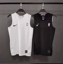 NIKE PRO NBA Team Issue Compression Tank BLACK and WHITE Shirt Sizes M - L