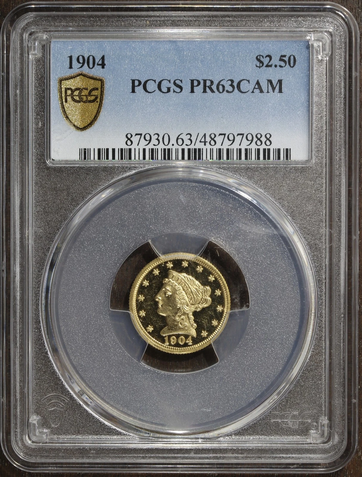 1904 (PR63 CAMEO) Proof Liberty Head Gold Quarter Eagle $2.50 PCGS