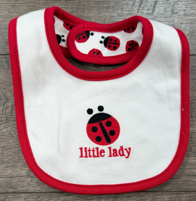 Baby Girl Clothes Vintage Gymboree Flitter Flutter Little Lady Bug Baby Bib