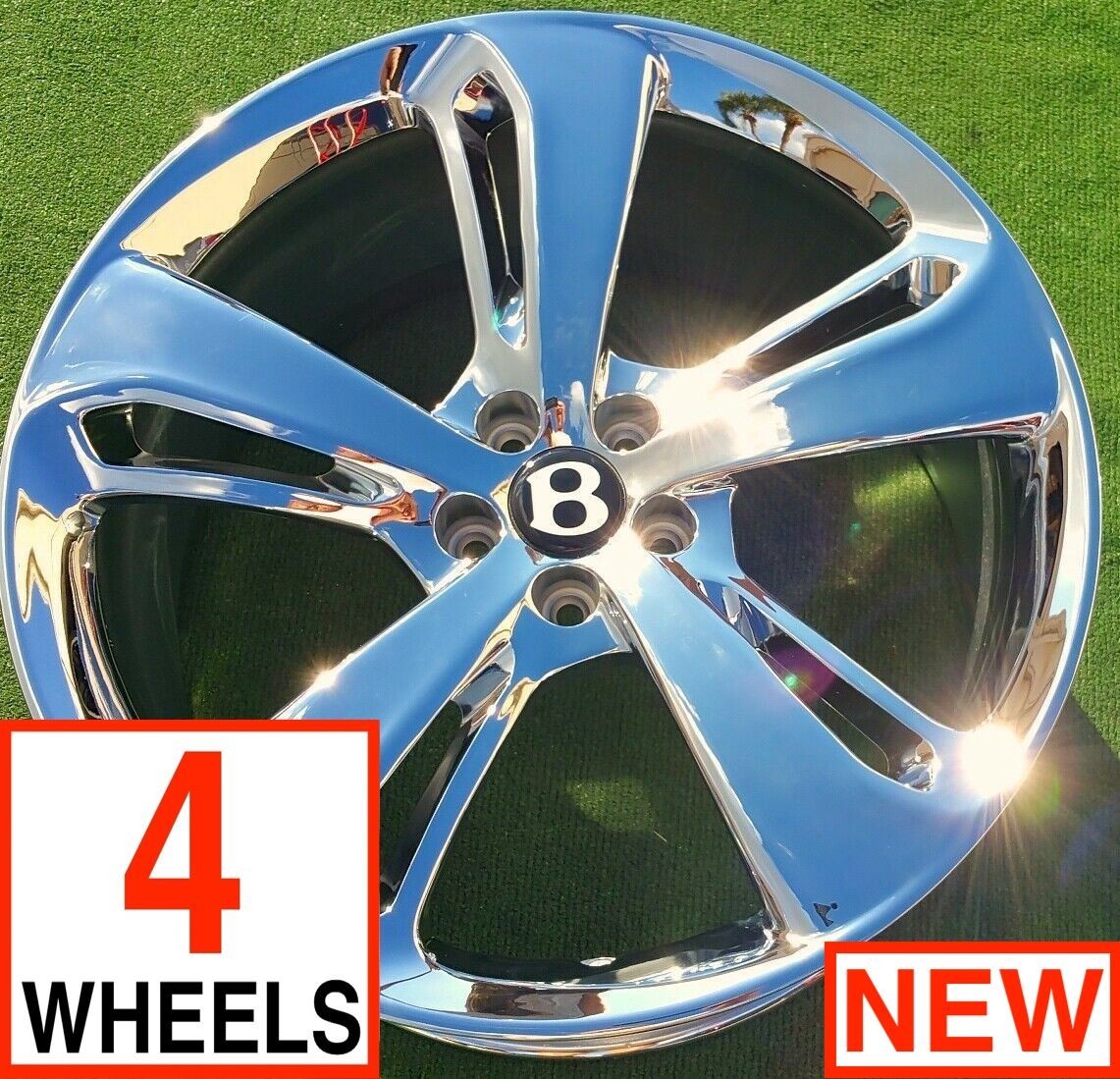 4 NEW Factory Bentley Speed 21 Wheels Chrome OEM Forged Continental Flying Spur