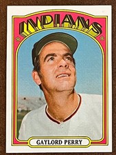 1972 Topps Baseball - #285 Gaylord Perry Indians EX-EXMint EX-EXMT (Set Break)