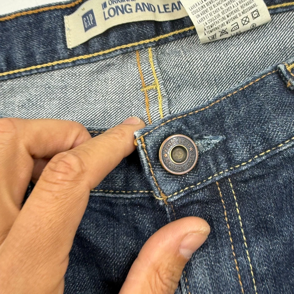 GAP Women's Long And Lean Jeans Regular Fit Size 8 Blue Cotton Straight Leg - Image 3 of 4