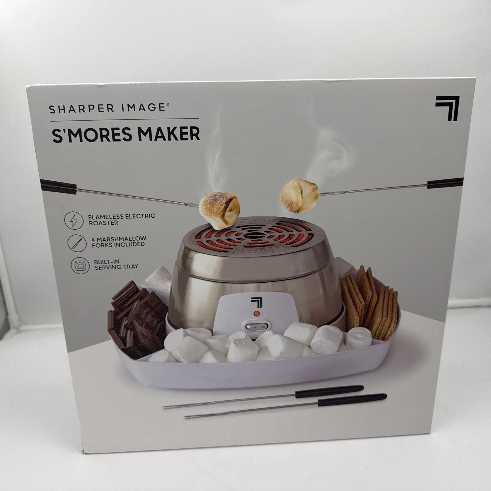 SHARPER IMAGE Electric Tabletop S'mores Maker for Indoors, 6 Piece Set