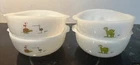 Vtg Anchor Hocking Fire King BC Johnny Hart Crog Cereal Bowls Dinosaurs-Lot of 4