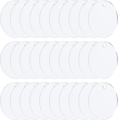 1.2'' Dia. Acrylic Circles, 30 Pack round Clear Plastic Sheet Ornament Cake Disk