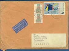 GERMANY POSTAL USED AIRMAIL COVER TO PAKISTAN