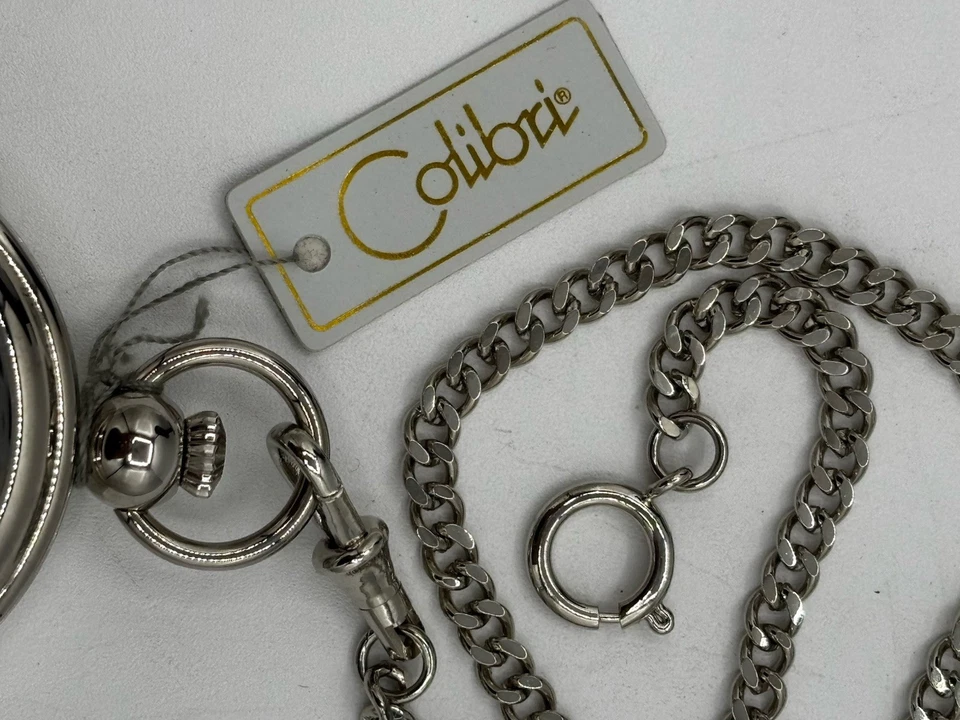 Reloj Bolsillo COLIBRI ESQUELETO DOBLE CARA Mecánico NUEVO Foto 3 de 4