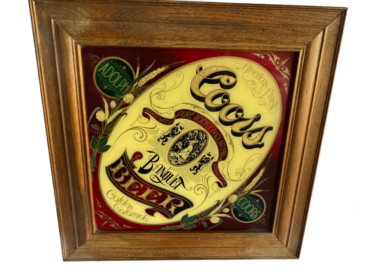 Coors Banquet Beer Golden Colorado Framed Mirror Sign Breweriana