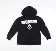 NFL Team Apparel Jungen schwarz Raiders Pullover Fleece Hoodie 9-10 Jahre