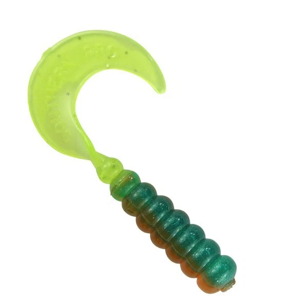 Southern Pro Crappie Tube Corpi 1,5″ – Nucleo Bianco/Chartreuse Sparkle – 100 Pezzi CLH07