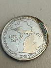 1oz Silver Round Mackinaw Bridge Michigan. Has Toning!