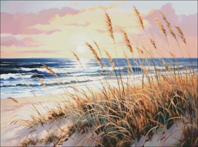 Sea Oats at Sunrise - Counted Cross Stitch Kits Needlework Embroidery DIY