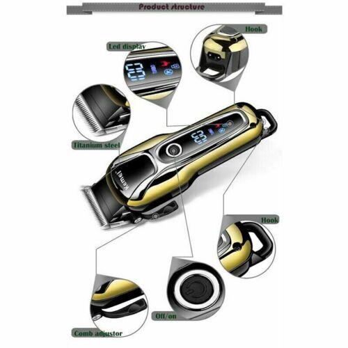 Electric Hair Clippers Cordless Close Cutting T Blade Trimmer Shaving Machine - Picture 7 of 12