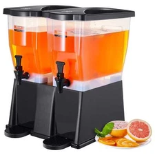 Dual Beverage Dispenser 6 Gallon for Parties & Catering with Non-Drip Spigot
